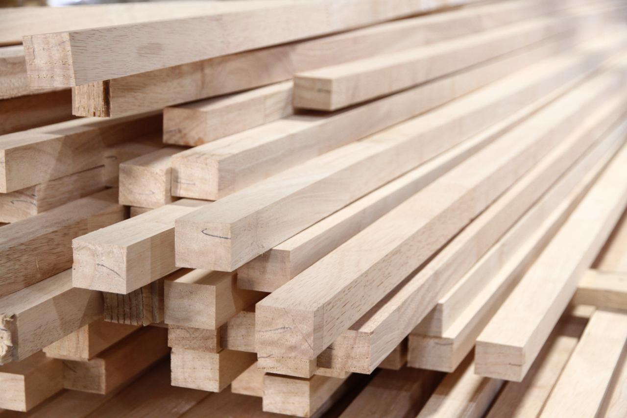 Stacked timber strips